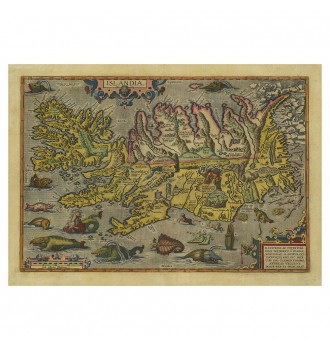 Old map of Iceland.