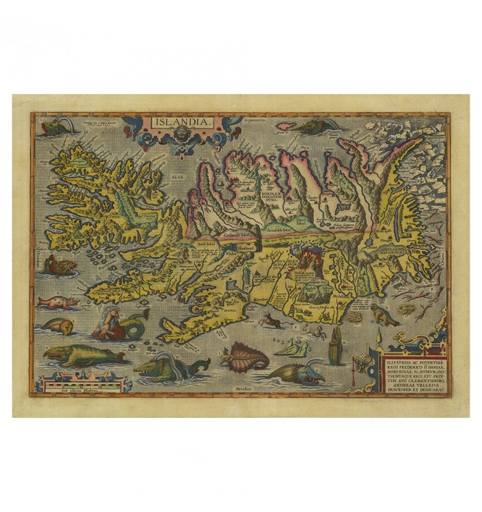 Old map of Iceland.