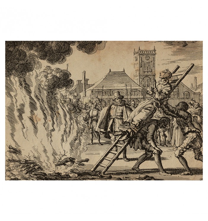 The burning of witches in 1587.