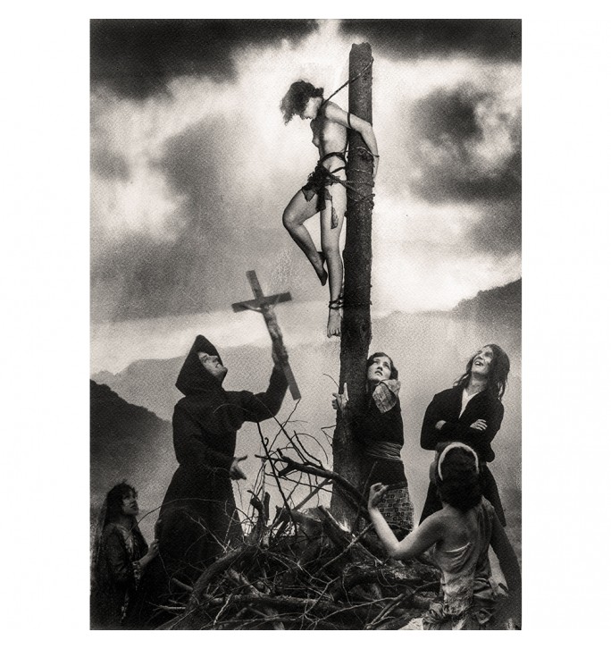 Female Crucifixion. Witchy Art Print.