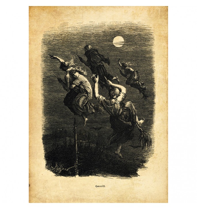 Hexenritt. The Witches' Ride. Gustav Adolf Spangenberg.