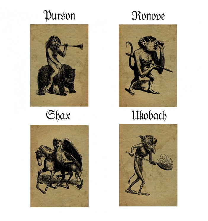 King Purson, Count of the Underworld Ronove, Infernal Marquis Shaks, Prince of Hellfire Ukobah. Esoteric Art Print.