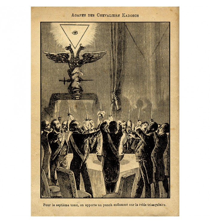 The Mysteries of Freemasons: we proclaim the seventh toast on a triangular table.