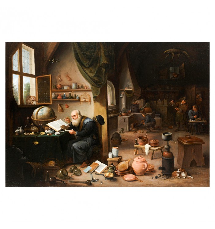 David Teniers. An alchemist in his laboratory.