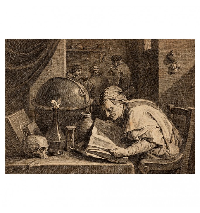 David Teniers the Younger. An alchemist in the laboratory.