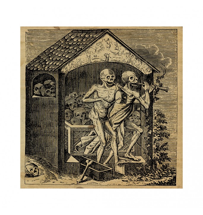 Dance of Death: The Ossuary and Two Skeletons Playing Flutes.