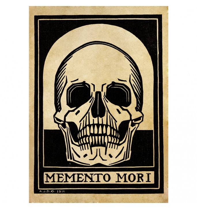 Memento mori. Death art print.