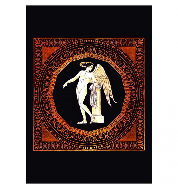 The God of Love Eros. Beautiful illustration of an ancient Greek amphora.