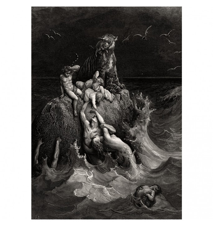 The Deluge. Artwork by Gustave Doré.