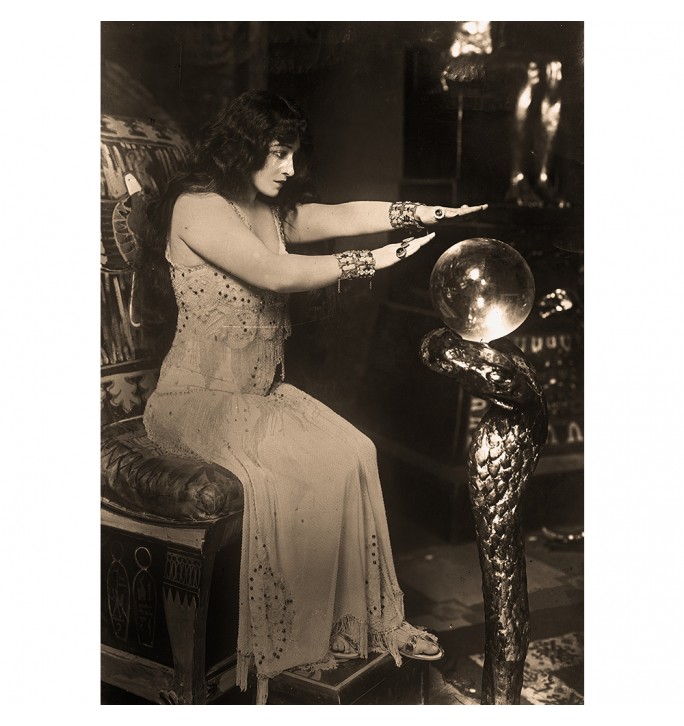 Gypsy fortune teller with a crystal ball.
