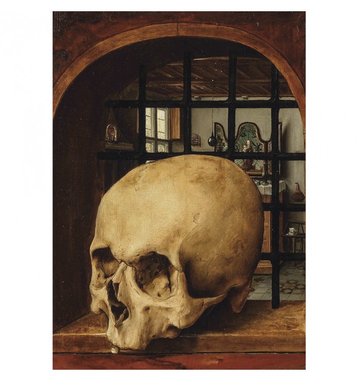 A Vanitas with a skull.