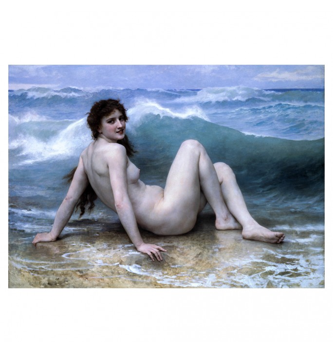 The Wave. A naked woman as the personification of the sea element.