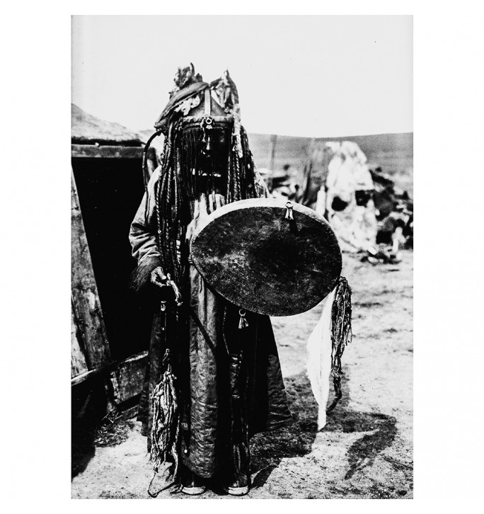 Altai shaman with a tambourine.