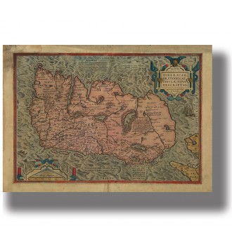 Historical map of Ireland with antique lines and old-world cartographic character