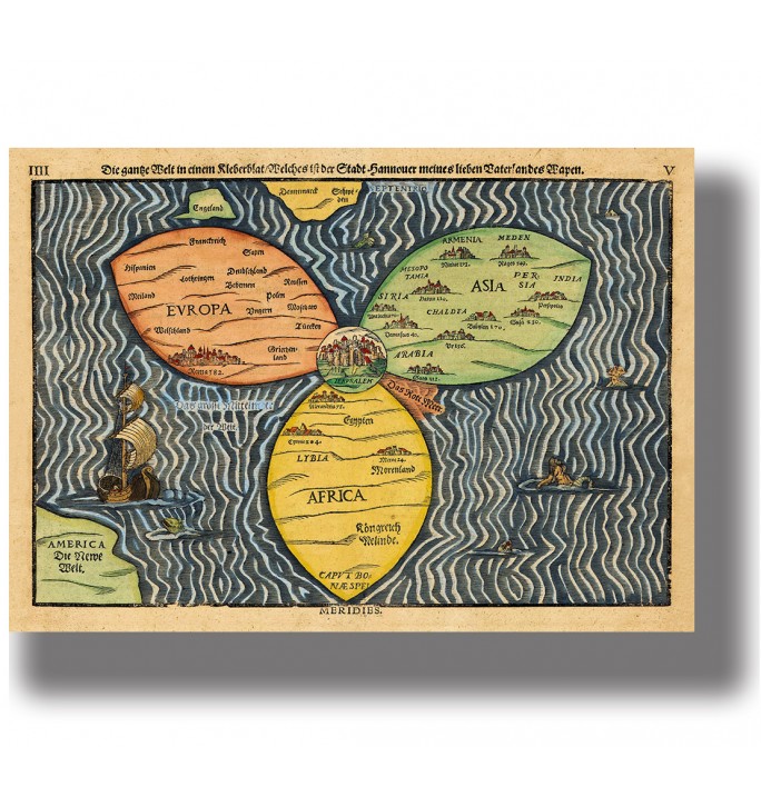 Late medieval map showing an early European view of the known world.