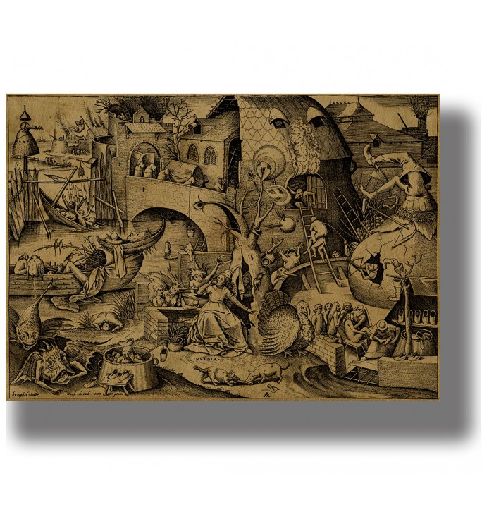 Invidia. Envy. The Seven deadly sins. Pieter Bruegel the Elder.