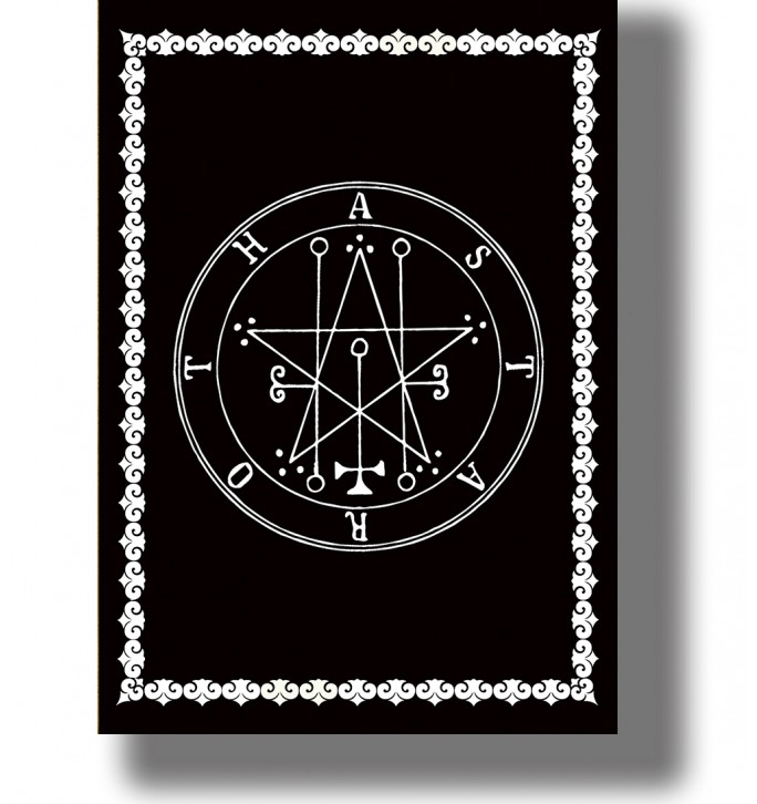 Occult sigil of Astaroth from the Lemegeton in a circular design with a decorative border.