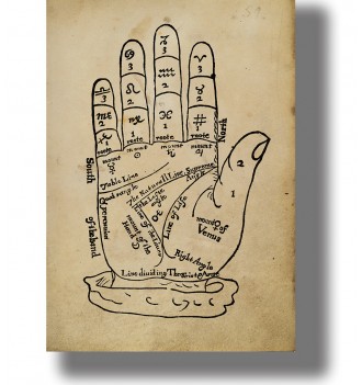 Palmistry is divination by...