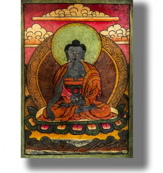 Old Tibetan Thangka with...
