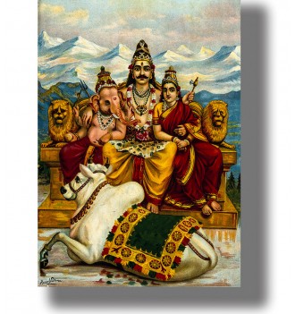 Shiva, Parvati and Ganesha...
