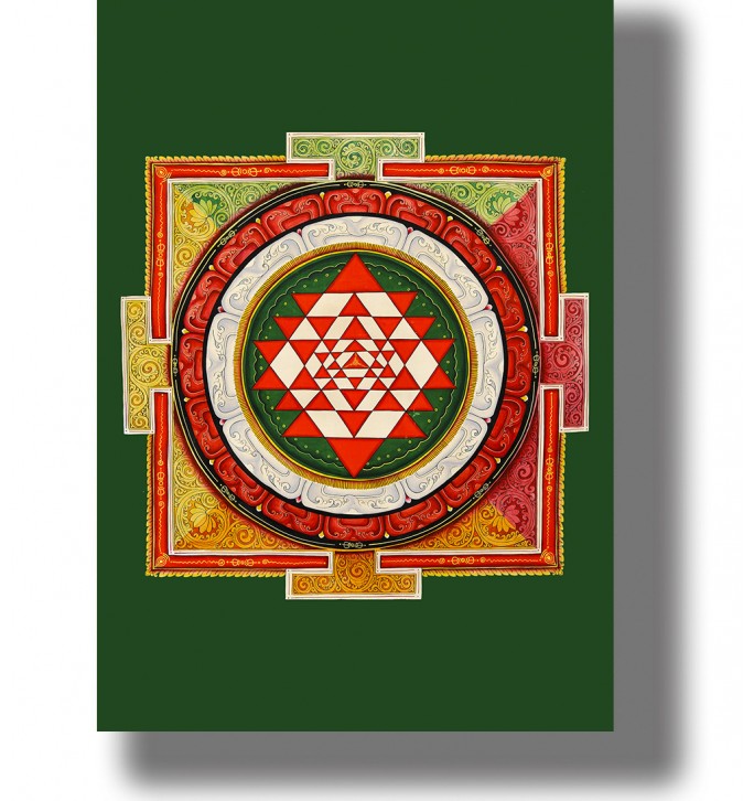 Eastern symbol is Sri Yantra. Oriental sacred geometry.