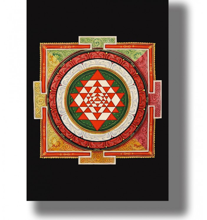 Eastern symbol is Sri Yantra. Oriental sacred geometry.