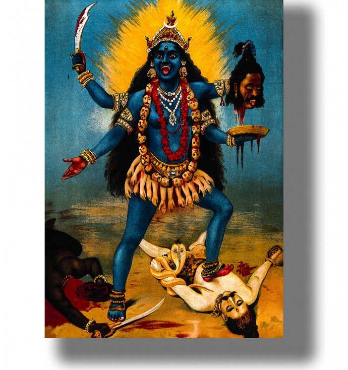 Hindu Goddess Kali triumphs over Shiva.