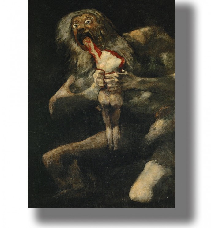 Saturn Devouring His Son. Famous artwork by Francisco Goya.