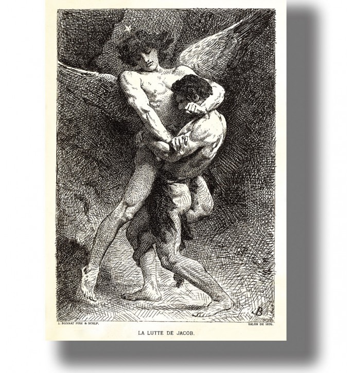 Jacob wrestling with the Angel.