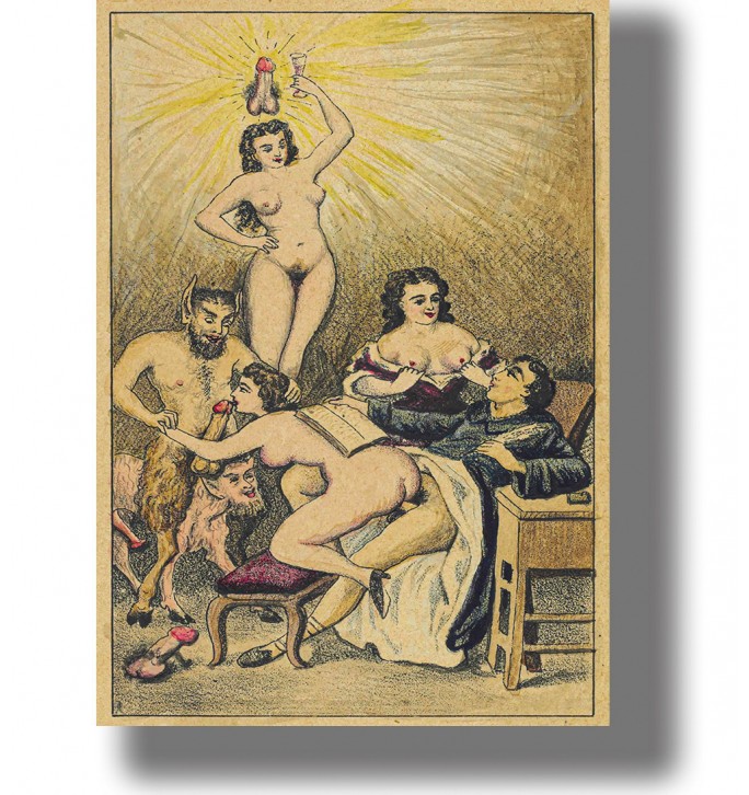 Unholy Orgy with Goats and Naked Women - Dark Erotic Print