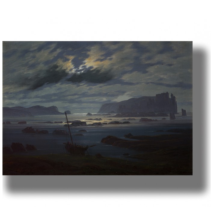 Northern Sea in the Moonlight - Romantic Seascape Print