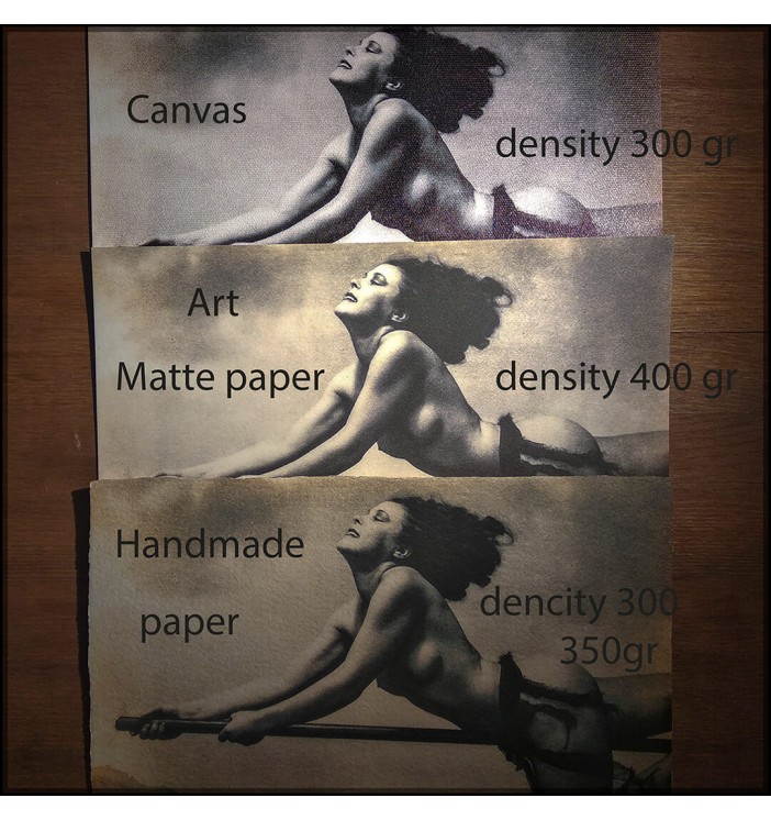 Canvas, art matte paper, and handmade paper – linen texture, thick matte, vintage deckled edges