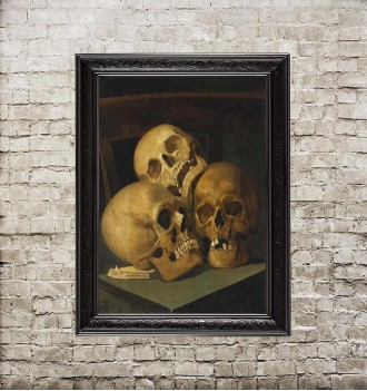 Jan August Hendrik Leys. Still Life of Three Skulls. 19...