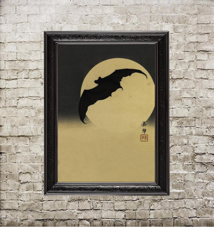 Bat Before the Moon. 1910. Biho Takashi.