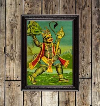 Hanuman Fetches the Herb-bearing Mountain. Fine art print.