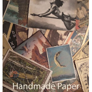 Handmade vintage paper print – textured paper with deckled edges and muted colors