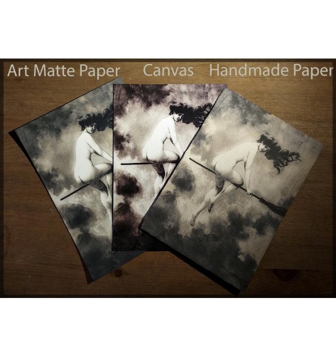 Canvas, art matte paper, and handmade paper – linen texture, thick matte, vintage deckled edges