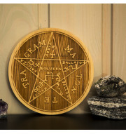 The pentagram of Solomon. Woodcut.