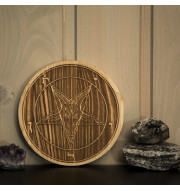 The pentagram of Baphomet. Wooden Ritual decor.